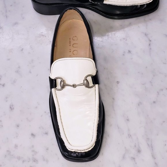 Gucci Horsebit Loafers Vintage 1996 Two-Tone Black & White, M Sz 5.5 D; W Sz 7 - Picture 14 of 16